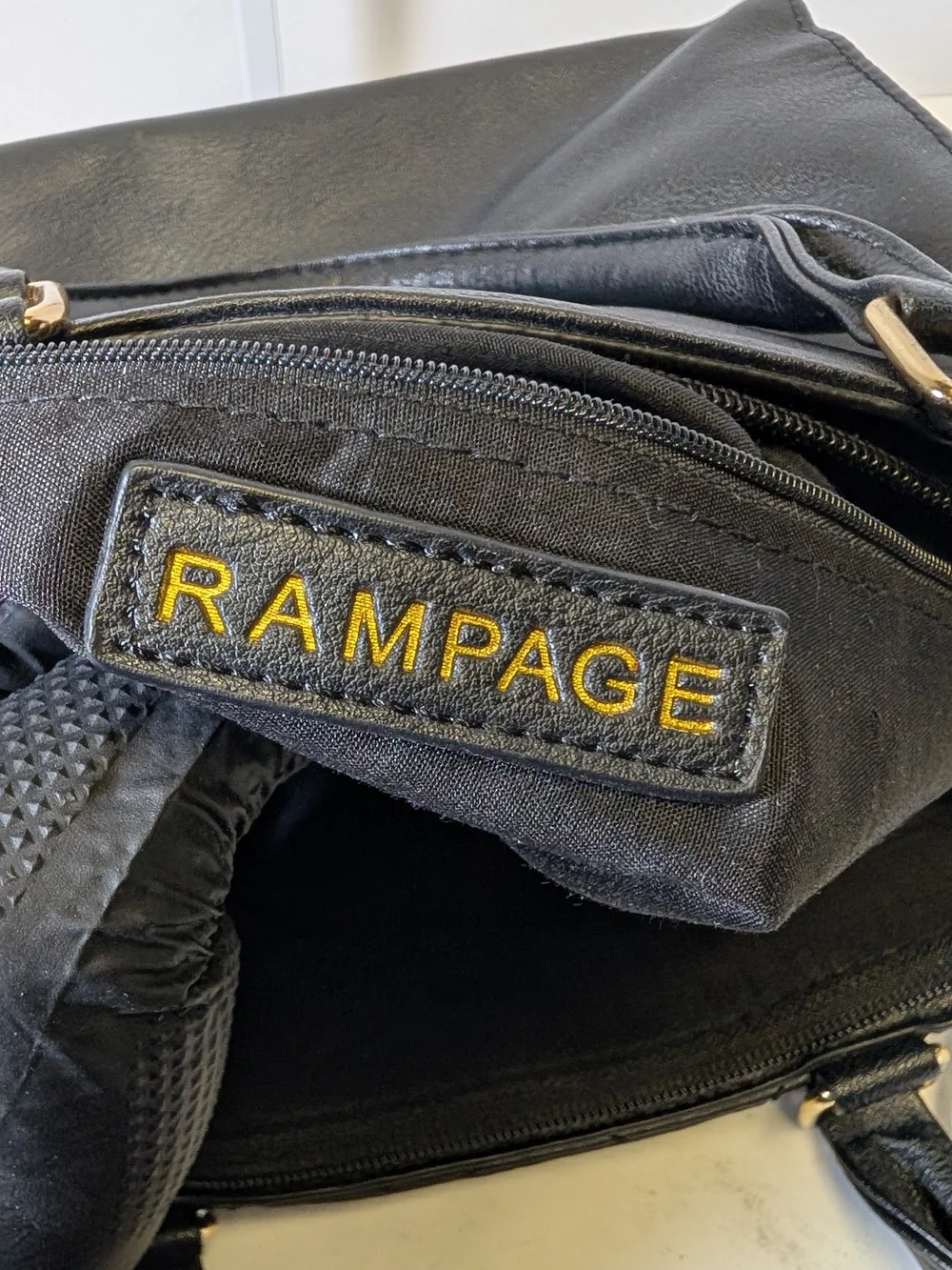 Rampage Black Quilted Shoulder Tote with Gold Hardware